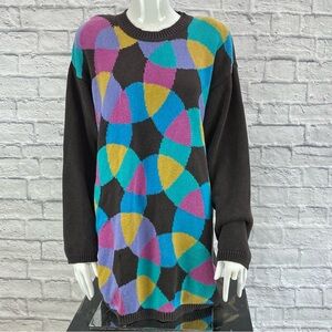 Vintage 1990s Jeanne Pierre Geometric Funky Ugly Sweater
